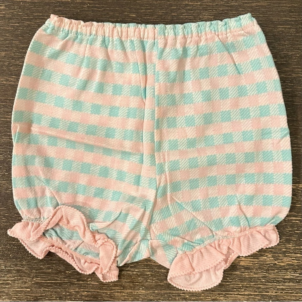 VTG Carter’s 60s/70s Baby/Toddler 4T Set Girls Gingham Summer Outfit Pink Blue - Picture 6 of 9